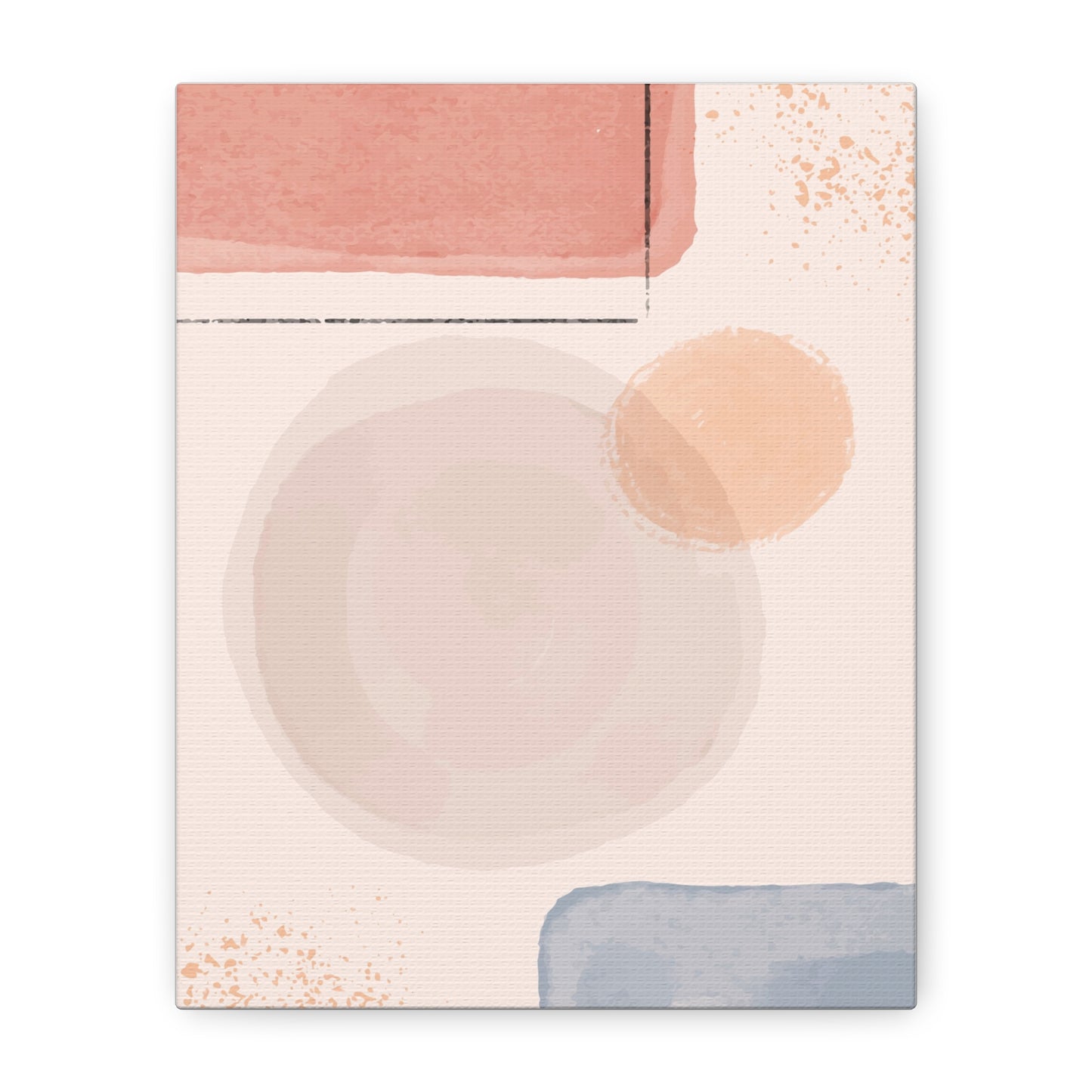 Pink Water Minimal Art Set 1.1 - Matte Canvas Decor with Minimalist Leaf Design