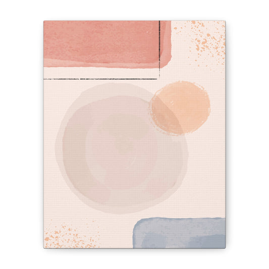 Pink Water Minimal Art Set 1.1 - Matte Canvas Decor with Minimalist Leaf Design