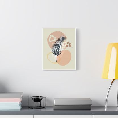 Pink Minimal  Flower Art Set 1.2 - Matte Canvas Decor with Minimalist Leaf Design
