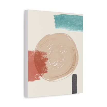 Soft Dune Palette Art 1.3 - Matte Canvas Decor with Minimalist Leaf Design