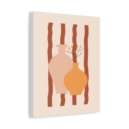 Petal Village Art 1.1 - Matte Canvas Decor with Minimalist Leaf Design