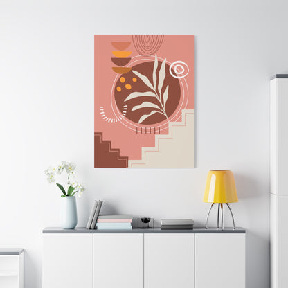 Wander Vase Art Set 1.1 - Matte Canvas Decor with Minimalist Leaf Design