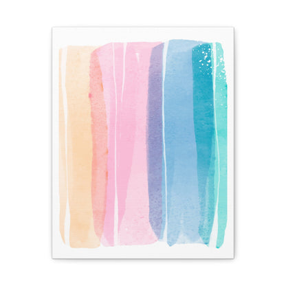 Soft Watercolor Color Set 1.3- Matte Canvas Decor with Minimalist Leaf Design