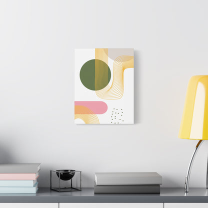 Minimal Geo Art Set 1.1 - Matte Canvas Decor with Minimalist Leaf Design