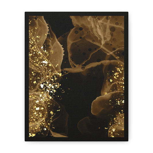 Gold Dust Art Set 1.1 - Matte Canvas Decor with Minimalist Leaf Design