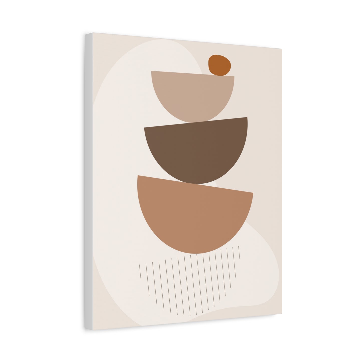 Brown View Wall Art Set 1.2 - Matte Canvas Decor with Minimalist Leaf Design