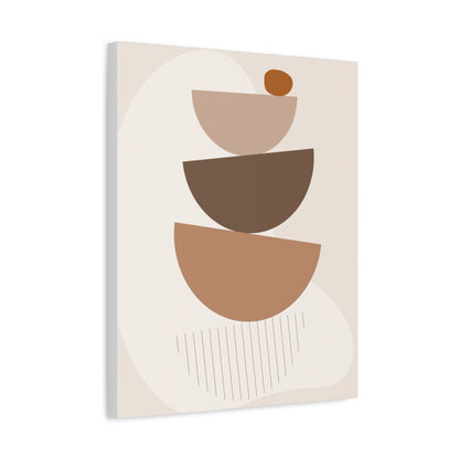 Brown View Wall Art Set 1.2 - Matte Canvas Decor with Minimalist Leaf Design