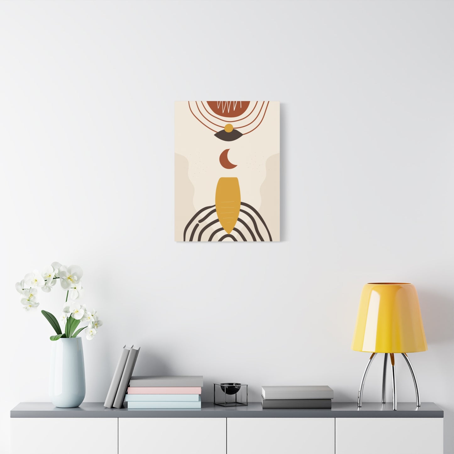 Nocturne Petal Art Set 1.3 - Matte Canvas Decor with Minimalist Leaf Design