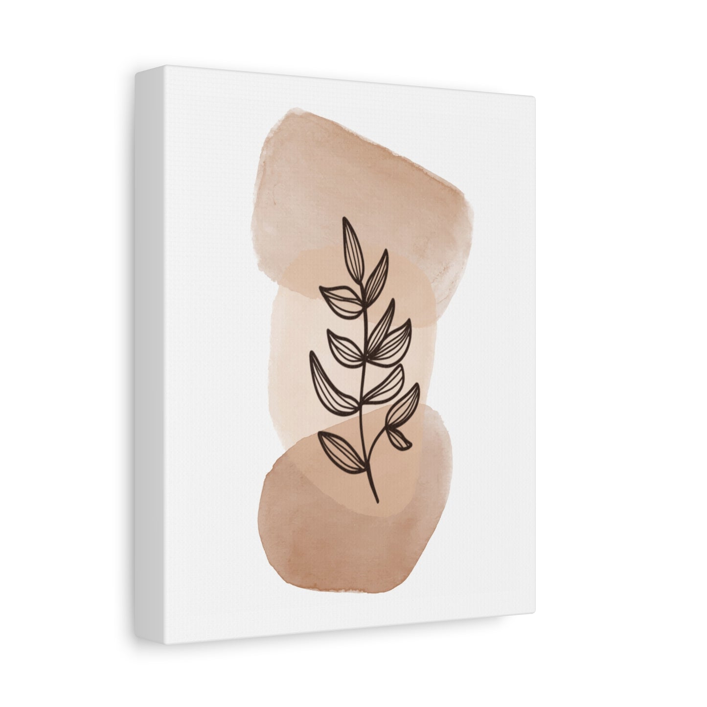 Brown Botanical Wall Art Set 1.1 - Matte Canvas Decor with Minimalist Leaf Design