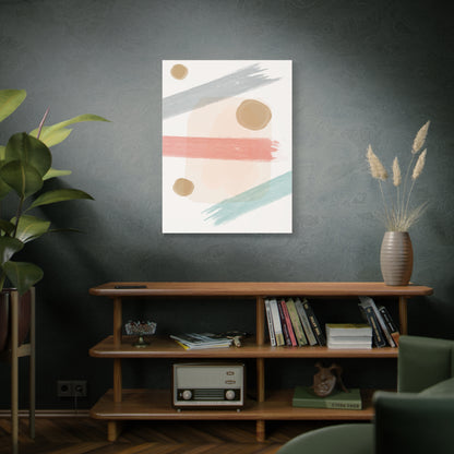 Pastel Pulse Art 1.1 - Matte Canvas Decor with Minimalist Leaf Design