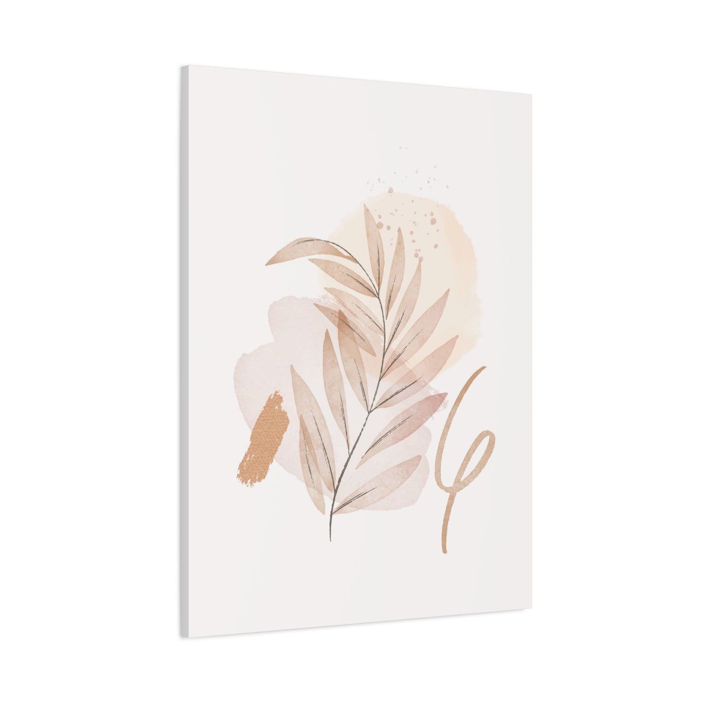 Abstract Earthy Florals Art Set 1.3 - Matte Canvas Decor with Minimalist Leaf Design
