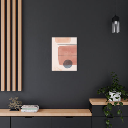 Pink Water Minimal Art Set 1.2 - Matte Canvas Decor with Minimalist Leaf Design