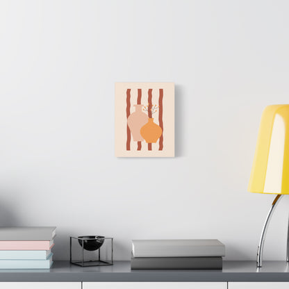 Petal Village Art 1.1 - Matte Canvas Decor with Minimalist Leaf Design