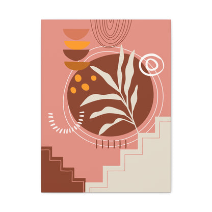 Wander Vase Art Set 1.1 - Matte Canvas Decor with Minimalist Leaf Design