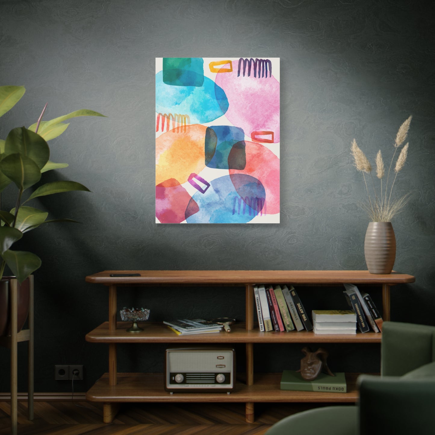 Liquid Calm Art Set 1.3 - Matte Canvas Decor with Minimalist Leaf Design