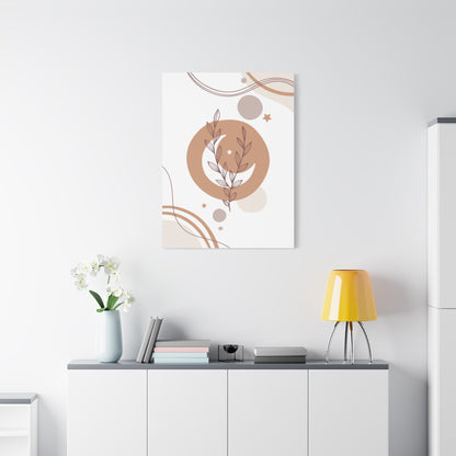 Sunset Botanica Art 1.1 - Matte Canvas Decor with Minimalist Leaf Design