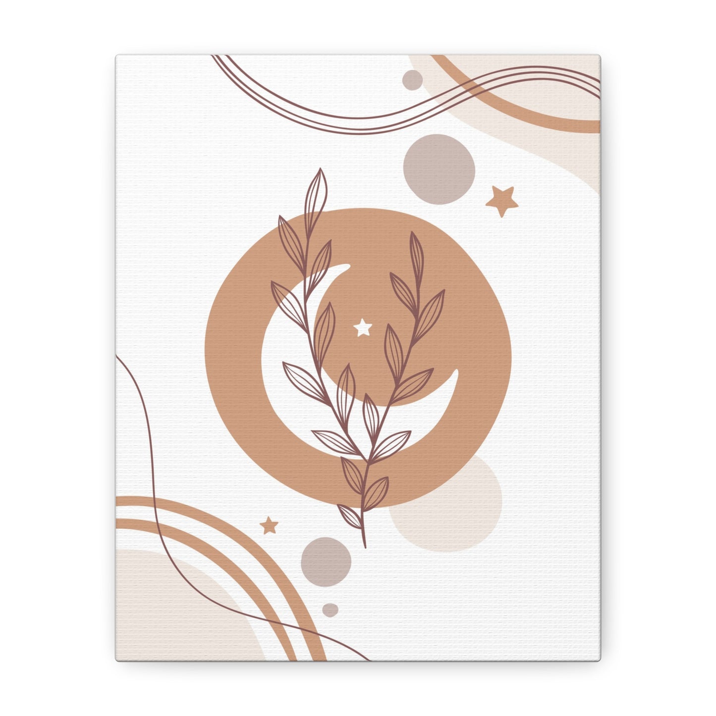 Sunset Botanica Art 1.1 - Matte Canvas Decor with Minimalist Leaf Design