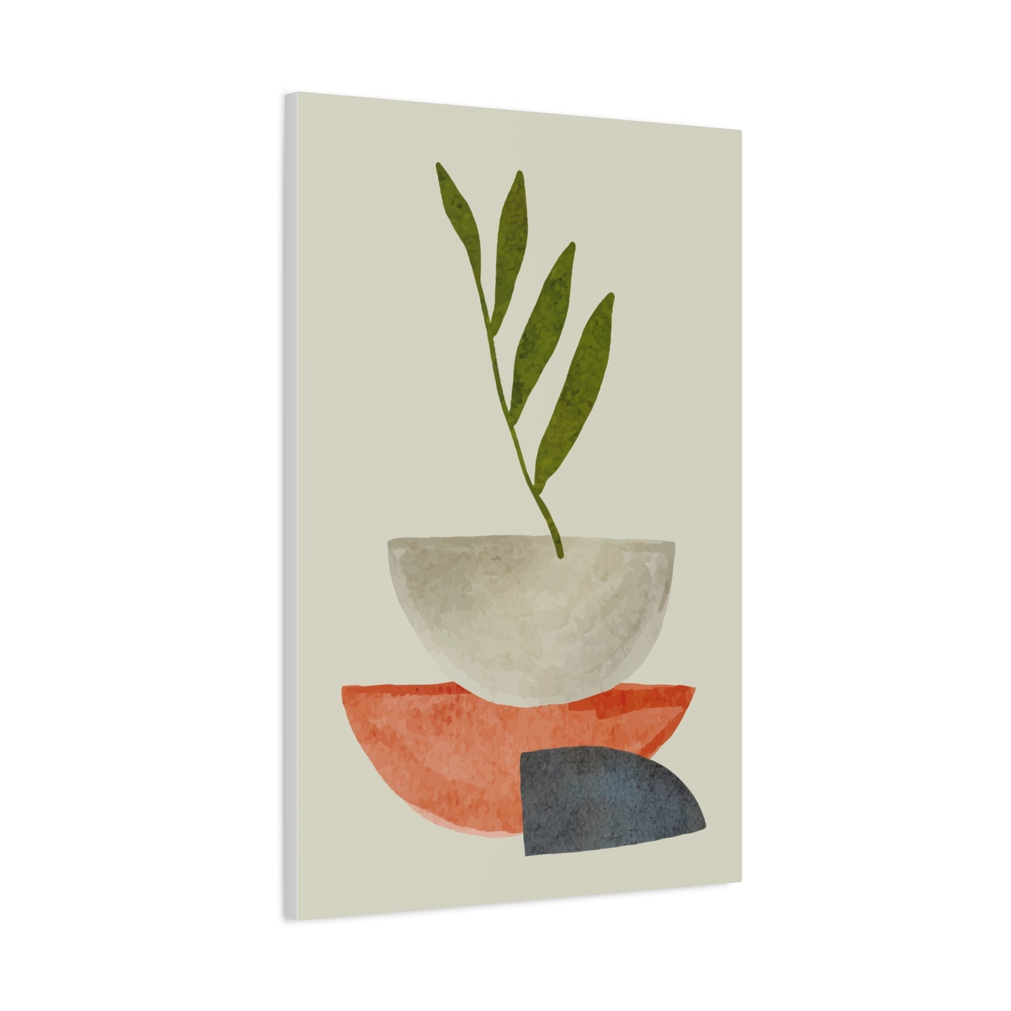 Flower Wall Art Set 1.3 - Matte Canvas Decor with Minimalist Leaf Design