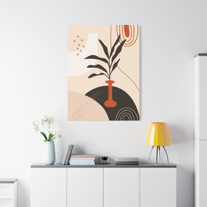 Boheme Luna  Art Set 1.1 - Matte Canvas Decor with Minimalist Leaf Design