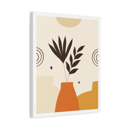 Lunar Bloom Art Set 1.1 - Matte Canvas Decor with Minimalist Leaf Design