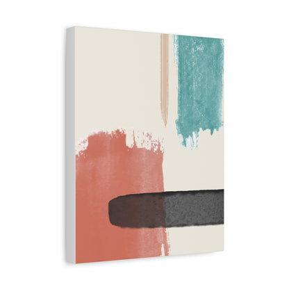 Soft Dune Palette Art 1.1 - Matte Canvas Decor with Minimalist Leaf Design