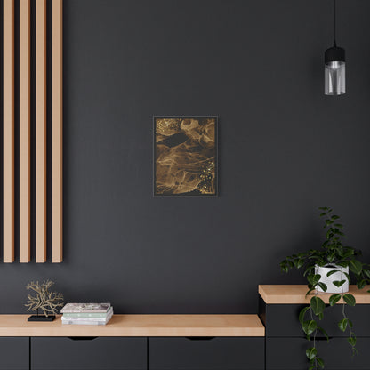 Gold Dust Art Set 1.2 - Matte Canvas Decor with Minimalist Leaf Design