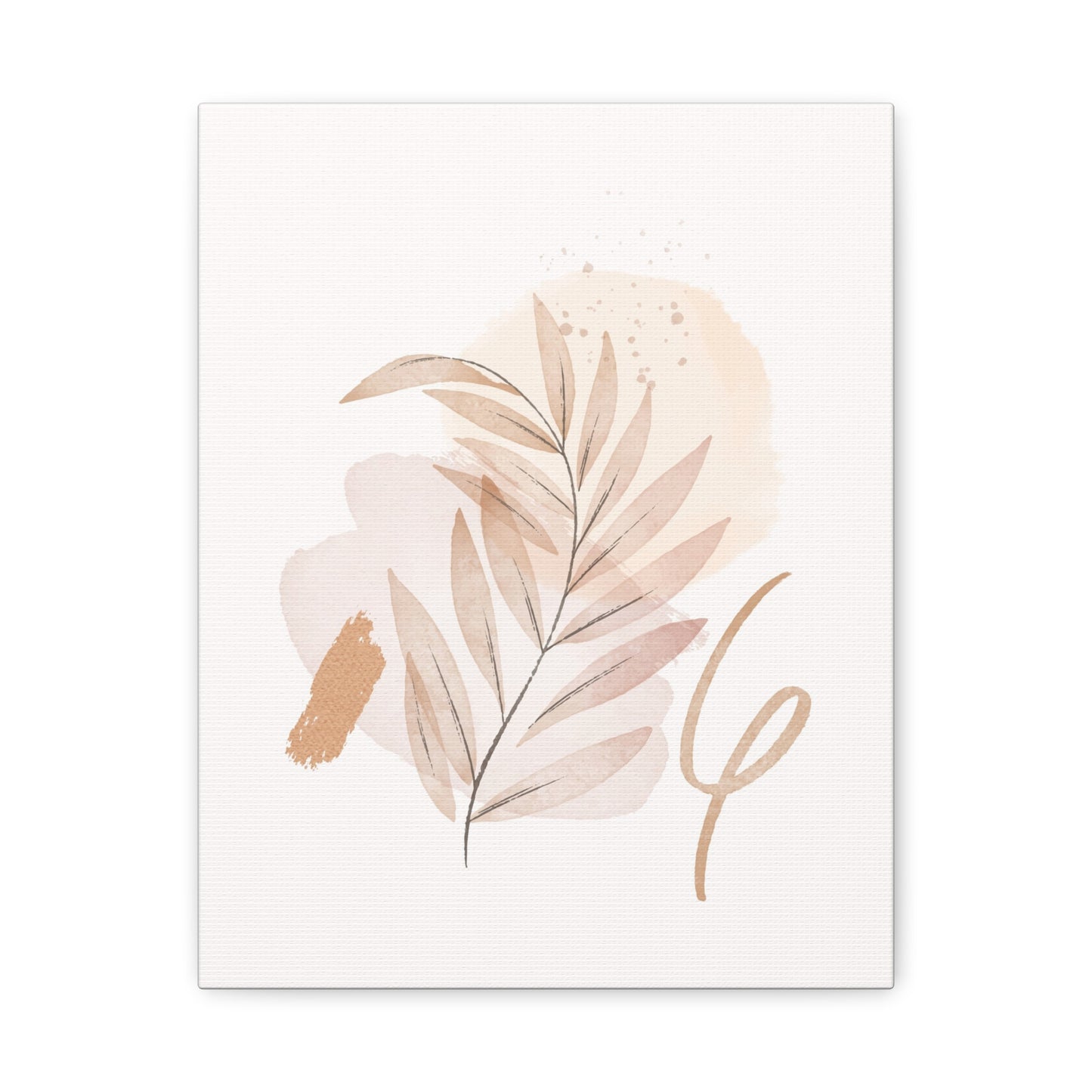 Abstract Earthy Florals Art Set 1.1 - Matte Canvas Decor with Minimalist Leaf Design