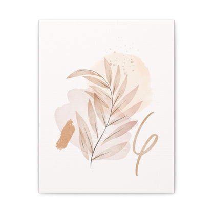 Abstract Earthy Florals Art Set 1.1 - Matte Canvas Decor with Minimalist Leaf Design