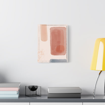 Pink Water Minimal Art Set 1.3 - Matte Canvas Decor with Minimalist Leaf Design