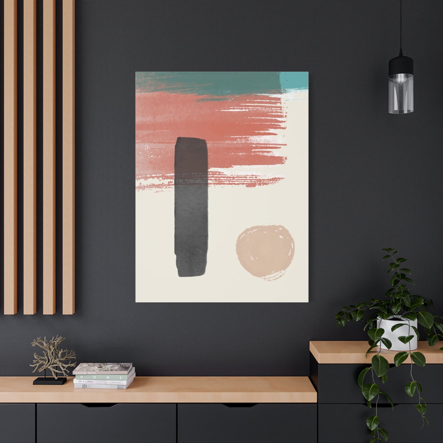 Soft Dune Palette Art 1.2 - Matte Canvas Decor with Minimalist Leaf Design
