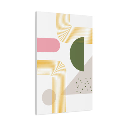 Minimal Geo Art Set 1.3 - Matte Canvas Decor with Minimalist Leaf Design