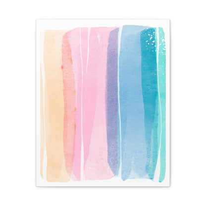 Soft Watercolor Color Set 1.3- Matte Canvas Decor with Minimalist Leaf Design