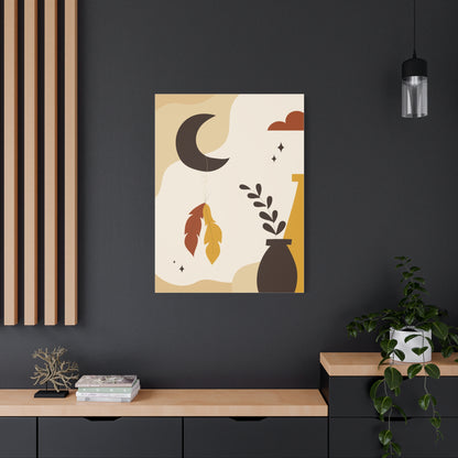 Nocturne Petal Art Set 1.2 - Matte Canvas Decor with Minimalist Leaf Design