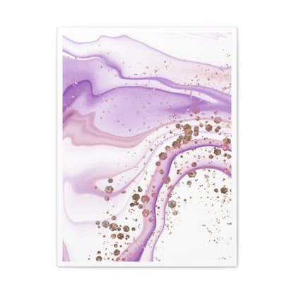 Blush Pink Marble Wall Art Set 1.3 - Matte Canvas Decor with Minimalist Leaf Design
