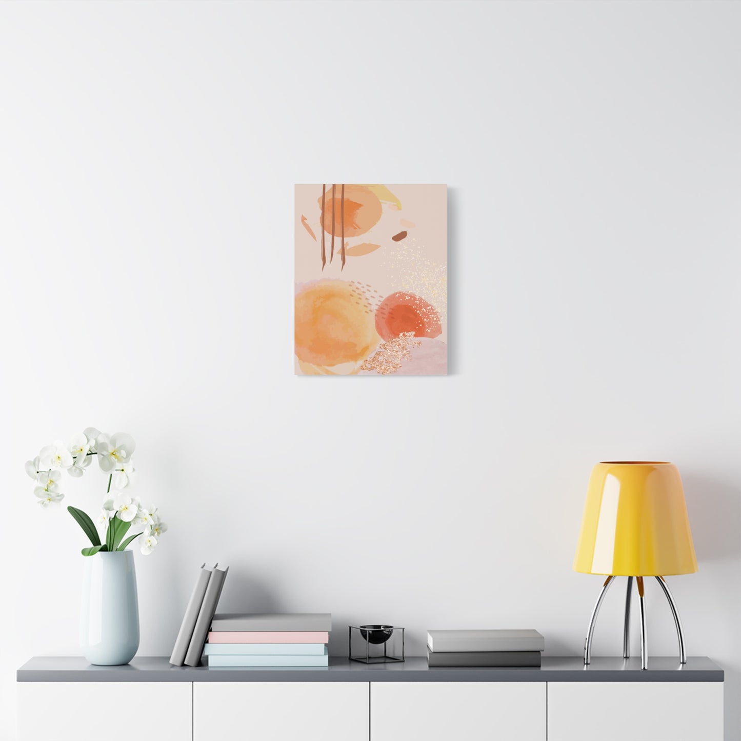 Sunlit Spark Art Set 1.3 - Matte Canvas Decor with Minimalist Leaf Design
