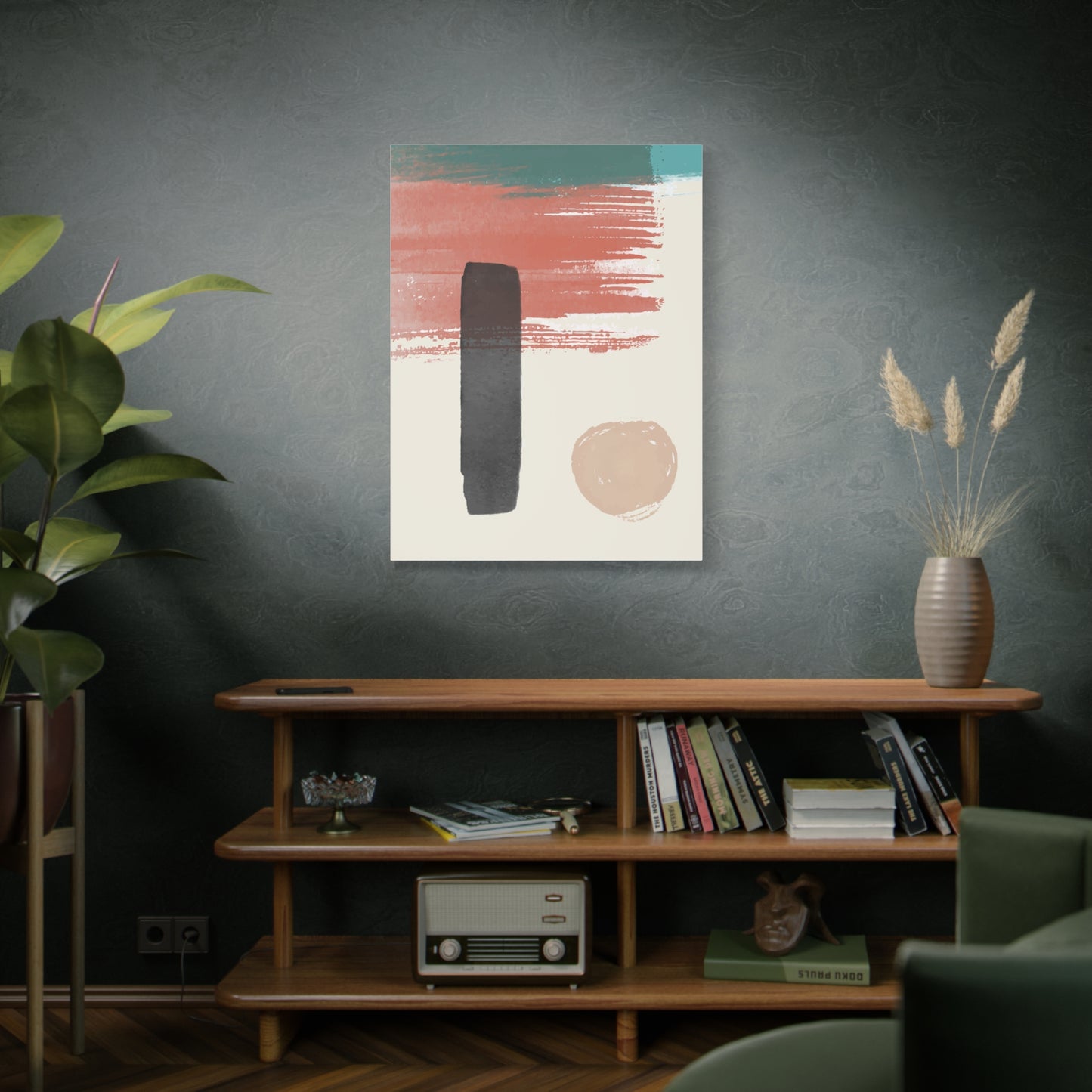 Soft Dune Palette Art Set 1.2 - Matte Canvas Decor with Minimalist Leaf Design