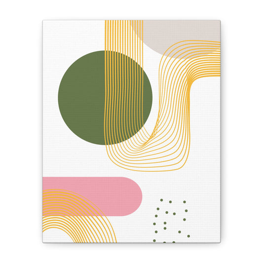 Minimal Geo Art Set 1.1 - Matte Canvas Decor with Minimalist Leaf Design