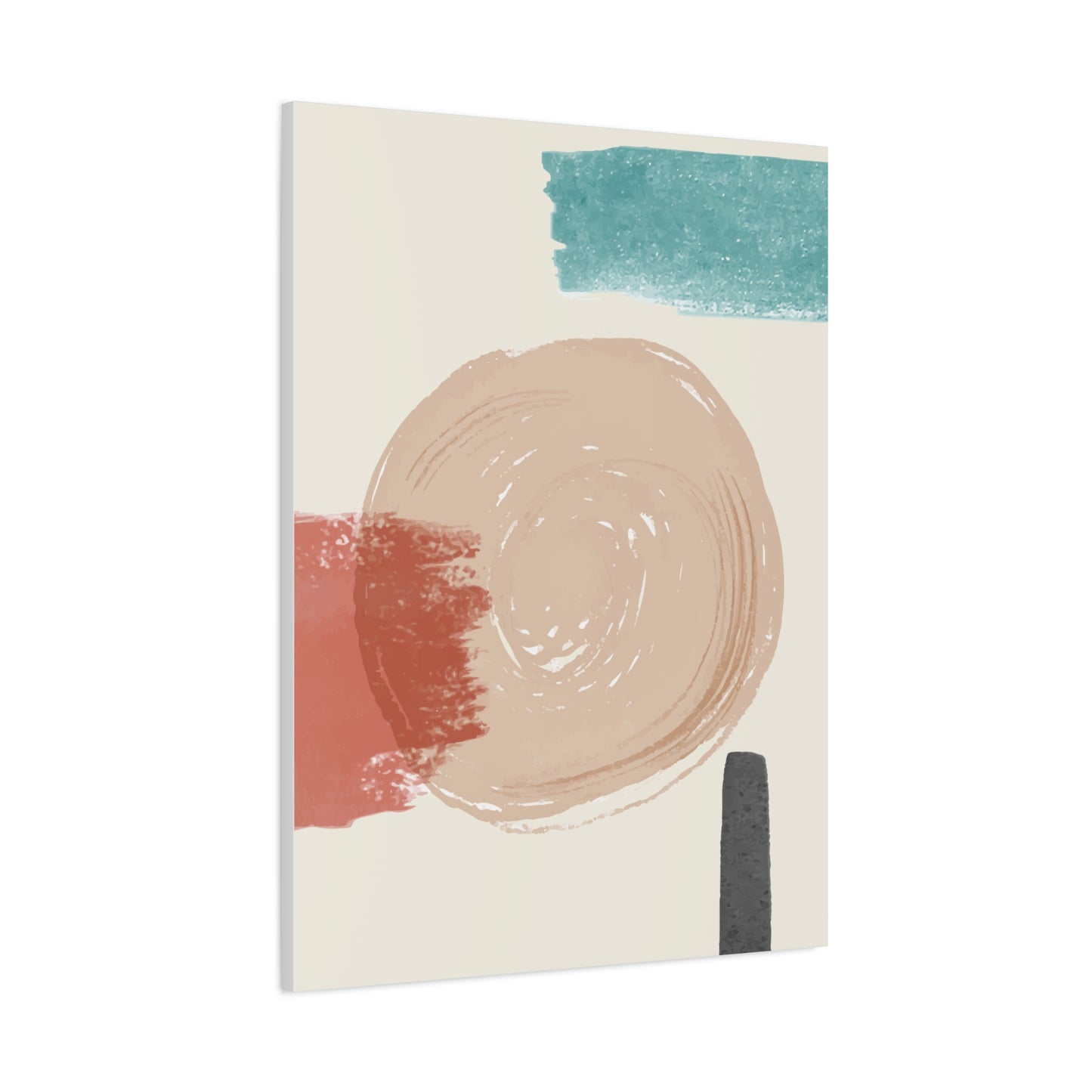 Soft Dune Palette Art 1.3 - Matte Canvas Decor with Minimalist Leaf Design