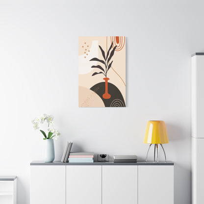Boheme Luna  Art Set 1.1 - Matte Canvas Decor with Minimalist Leaf Design