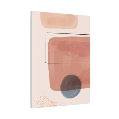 Pink Water Minimal Art Set 1.2 - Matte Canvas Decor with Minimalist Leaf Design