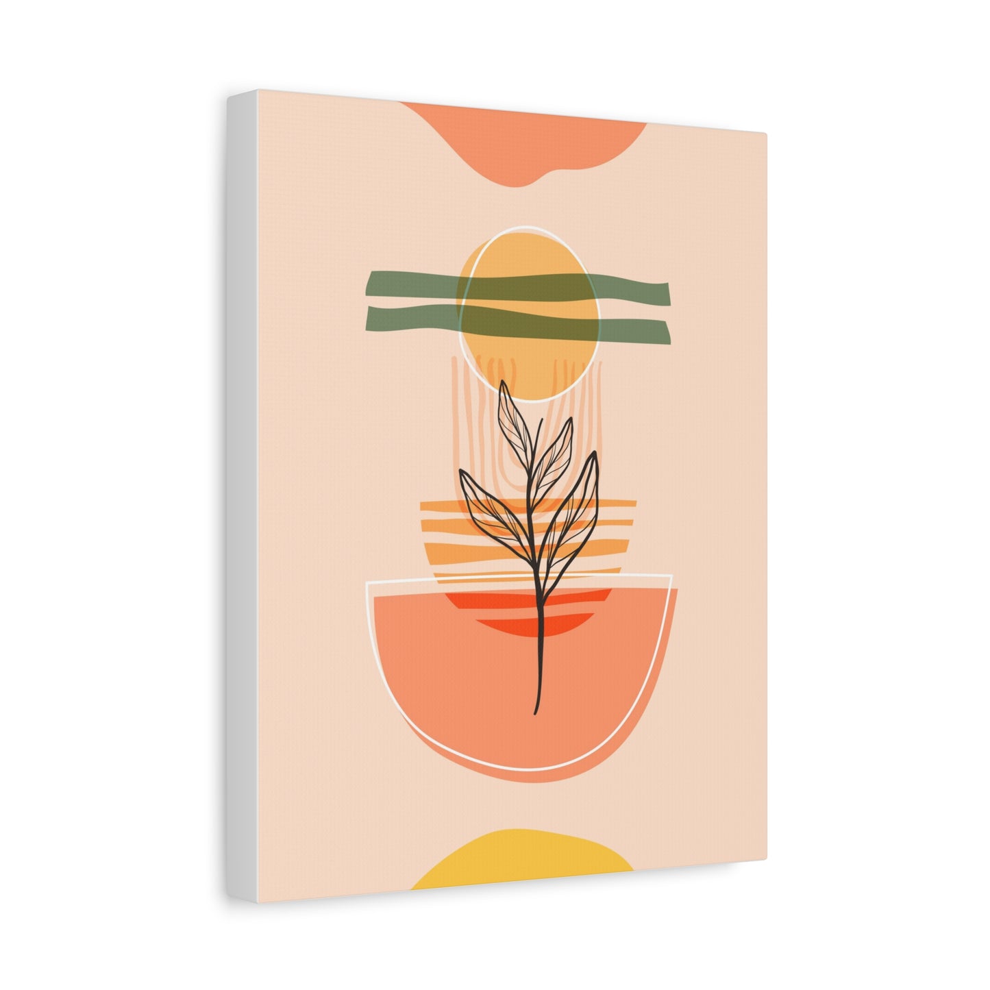 Sunway Minimal Art Set 1.3 - Matte Canvas Decor with Minimalist Leaf Design
