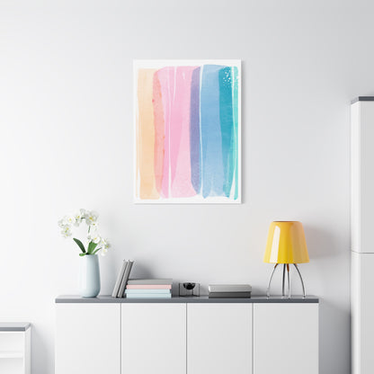 Soft Watercolor Color Set 1.3- Matte Canvas Decor with Minimalist Leaf Design