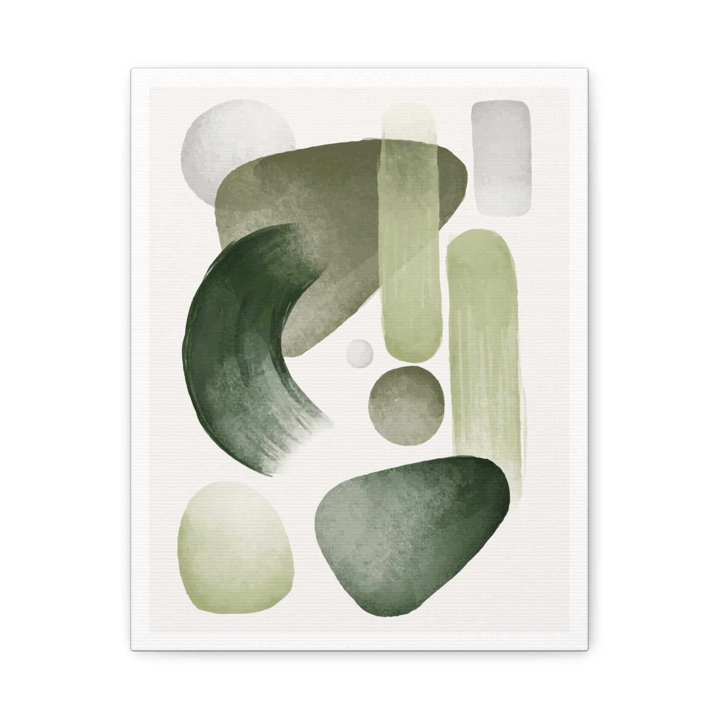 Olive Green Art Set 1.2- Matte Canvas Decor with Minimalist Leaf Design