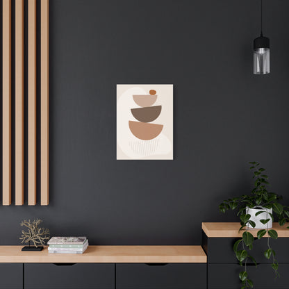Brown View Wall Art Set 1.2 - Matte Canvas Decor with Minimalist Leaf Design