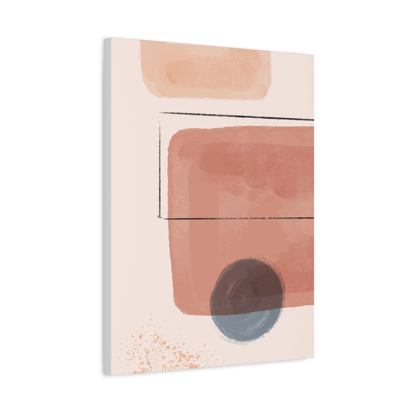 Pink Water Minimal Art Set 1.2 - Matte Canvas Decor with Minimalist Leaf Design