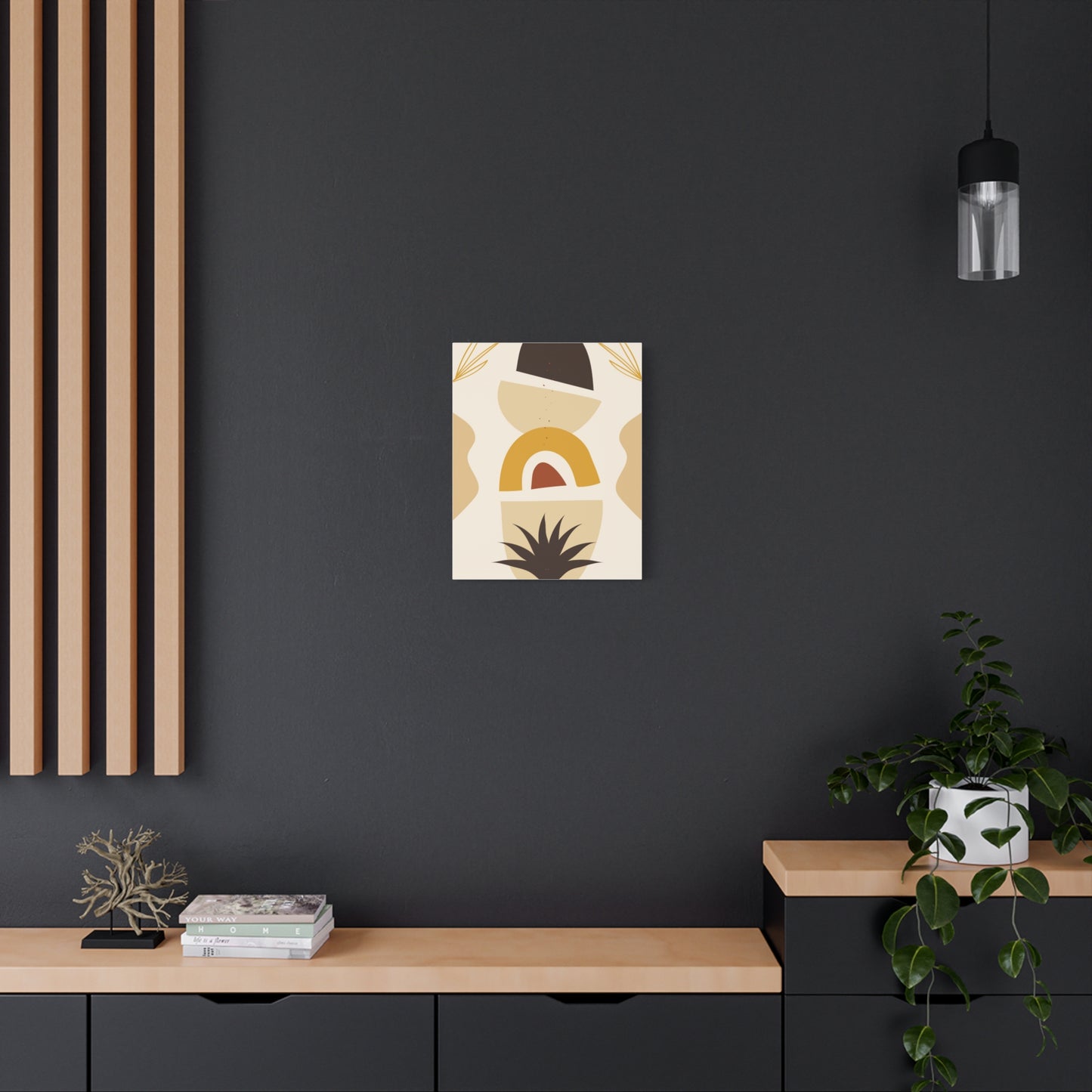 Nocturne Petal Art Set 1.1 - Matte Canvas Decor with Minimalist Leaf Design