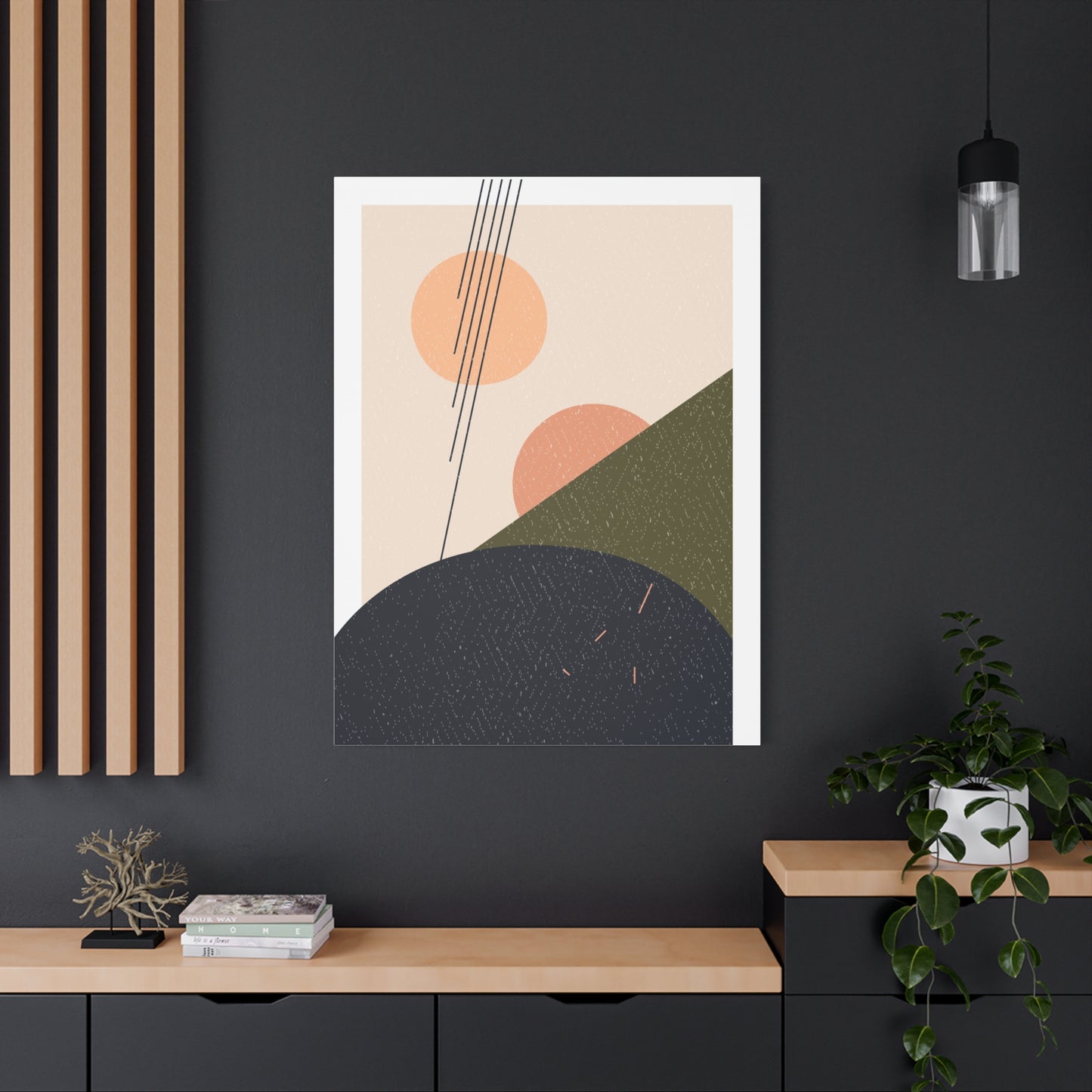 Minimal Pink Line Art Set 1.1 - Matte Canvas Decor with Minimalist Leaf Design