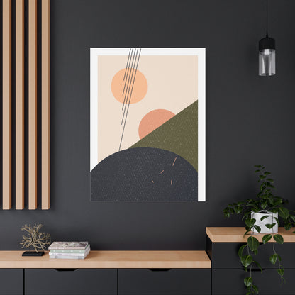Minimal Pink Line Art Set 1.1 - Matte Canvas Decor with Minimalist Leaf Design