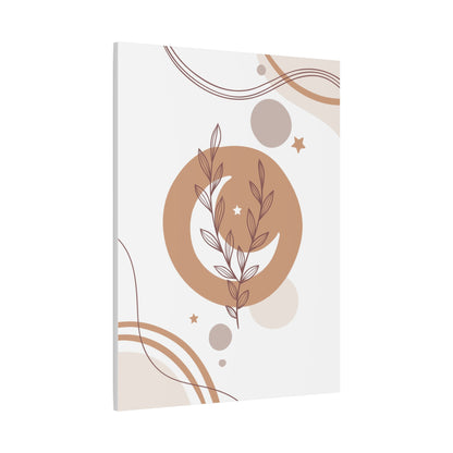 Sunset Botanica Art 1.1 - Matte Canvas Decor with Minimalist Leaf Design