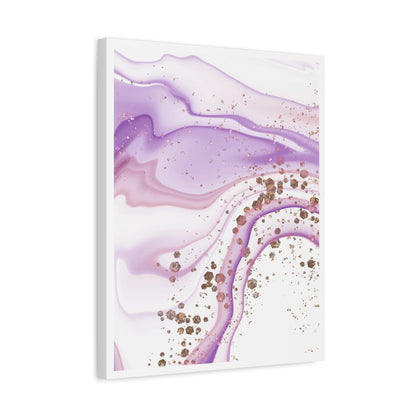 Blush Pink Marble Wall Art Set 1.3 - Matte Canvas Decor with Minimalist Leaf Design